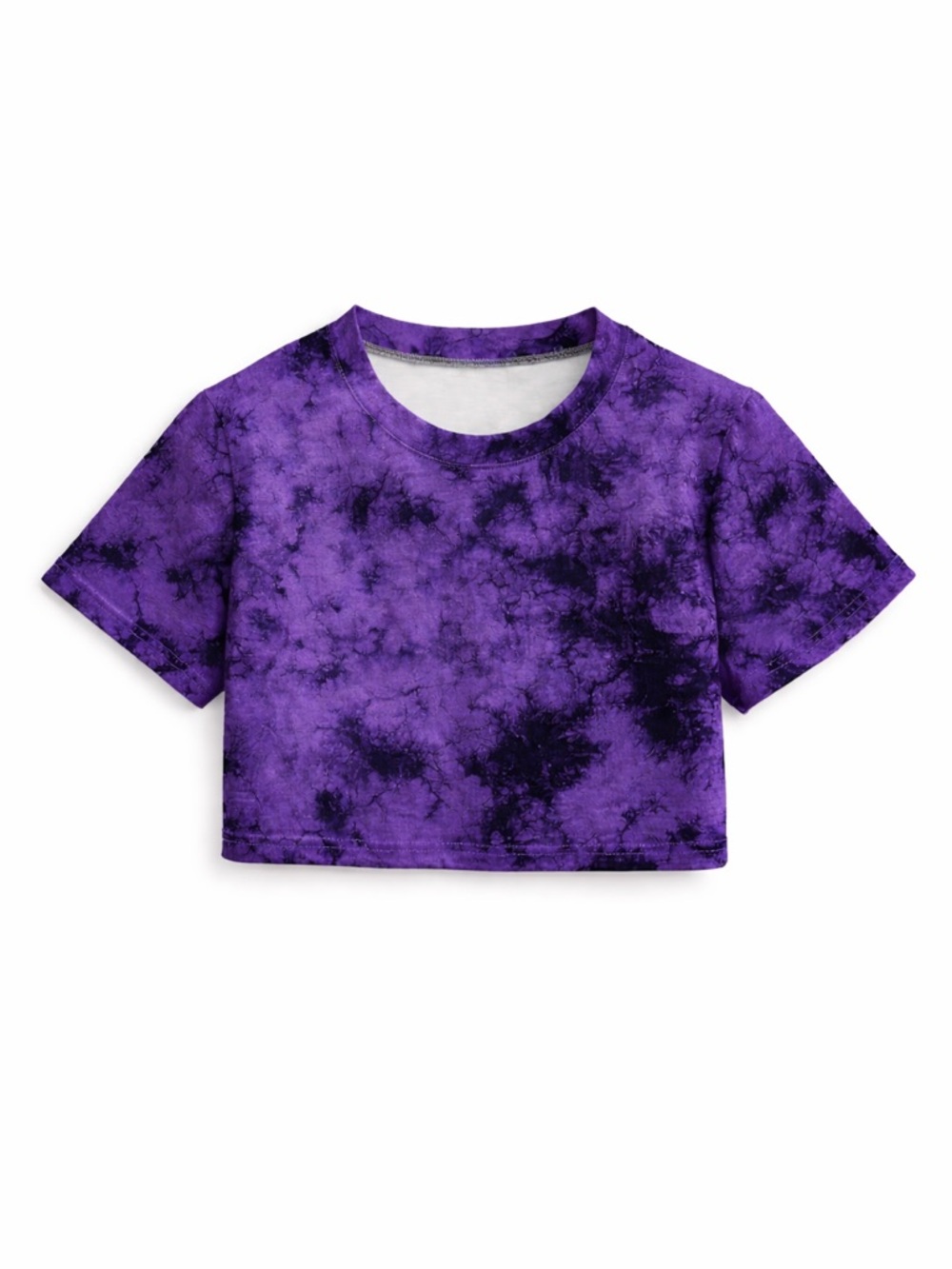 Black & Purple Tie Dye Crop Top – Edgy Vibes 💜🖤